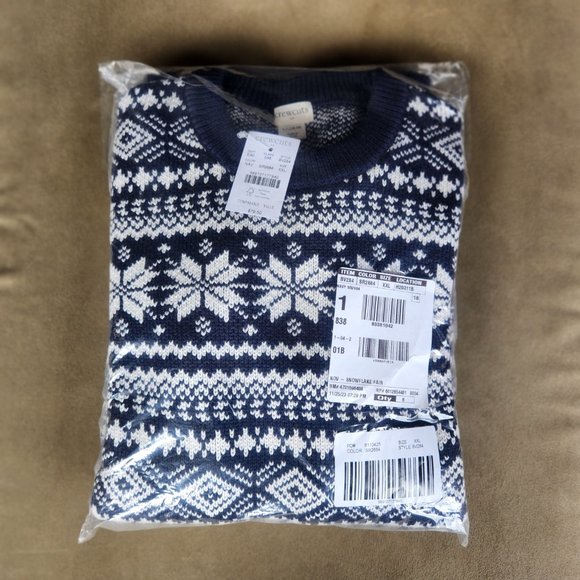 NWT Fair Isle Snowflake sweater 100% cotton - Picture 2 of 16